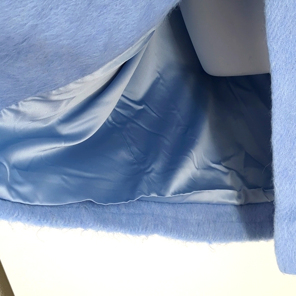 Kate Spade Wild Ones Faux Fur Trim Coat Icy Blue Coat Jacket Size 2 - Picture 9 of 12